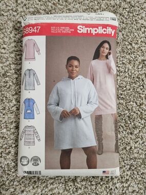 Simplicity Hoodie & Sweatshirt Dress Pattern - S8947